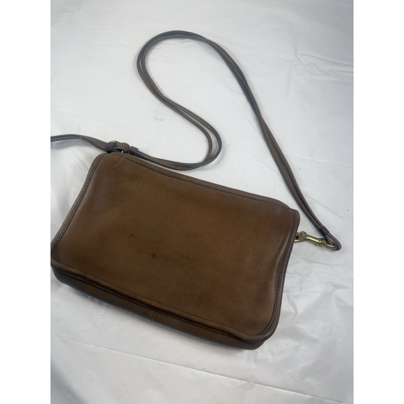 Vintage Coac NYC Bonnie Cashin Coach Basic Bag Saddle Brown Handbag Double Strap - Picture 12 of 13